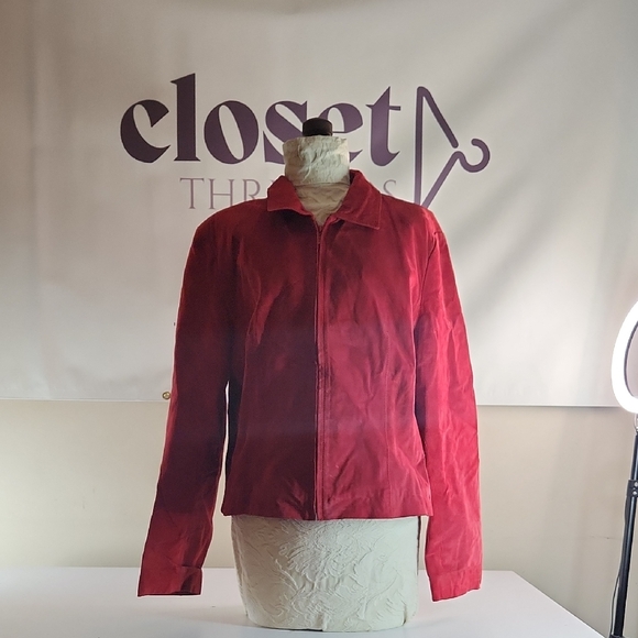 Coldwater Creek Red Leather Jacket - Picture 1 of 4